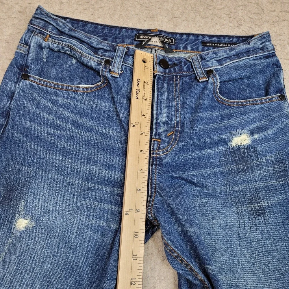 Abercrombie Fitch Jeans Womens 28 Ankle‎ Straight Signature Collection Dark Wash